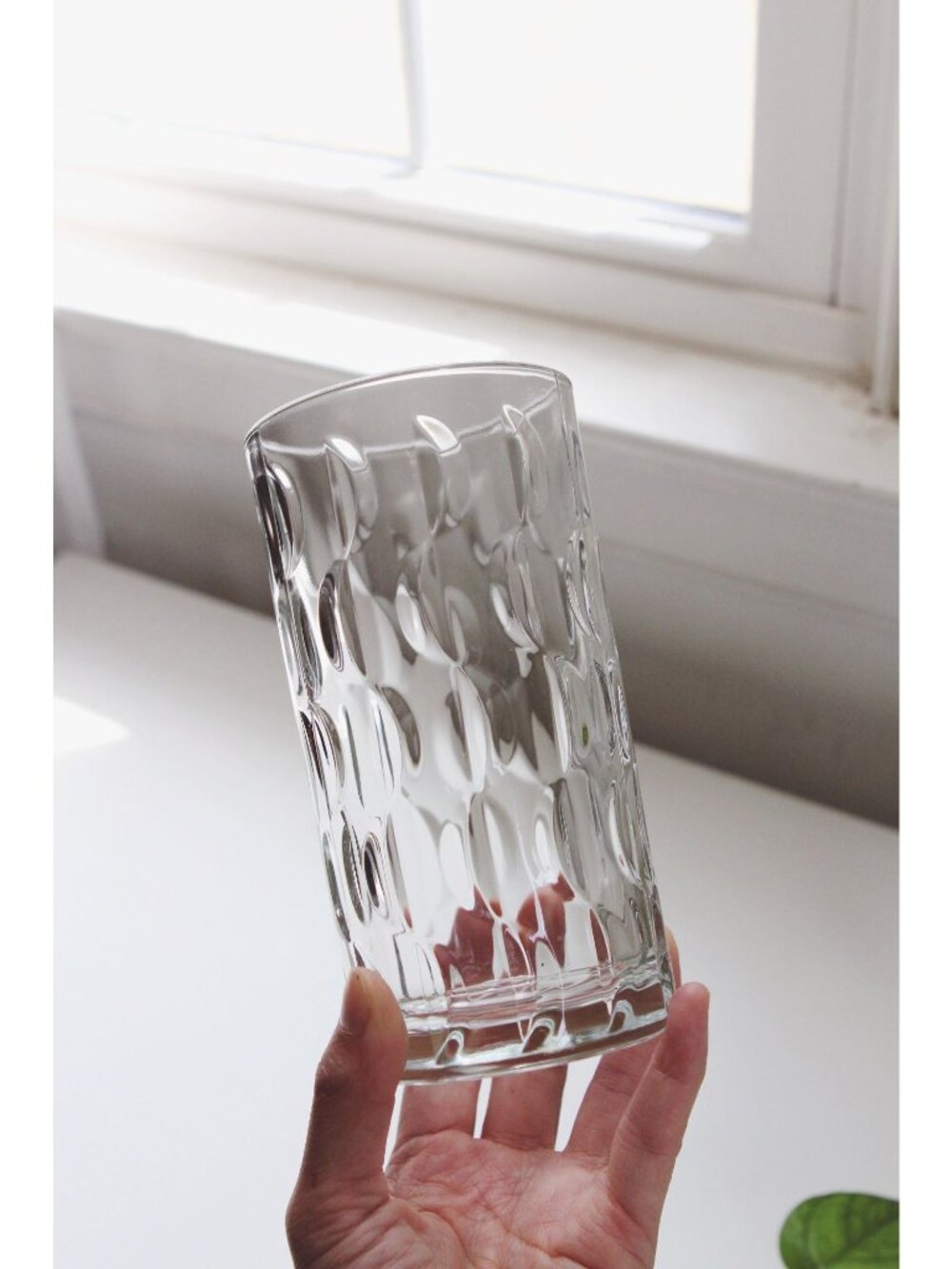 Vintage Clear Glasses Textured Wave, Crescent Moon or Half Moon Pattern, Set of - Picture 4 of 5